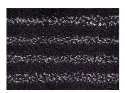 Close-View of our Antoine Rug, a Black and Gray Striped Rug Made of Wool and Linen Yarns | Antoine | Urba Rugs