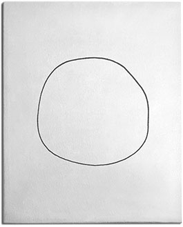 Minimalist Rug | Black Outlined Circle on cream background | Leo | Urba Rugs