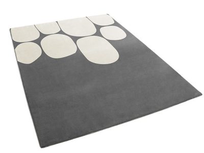 Modern Gray Rug with Large Cream Pebble Pattern | Damien | Urba Rugs