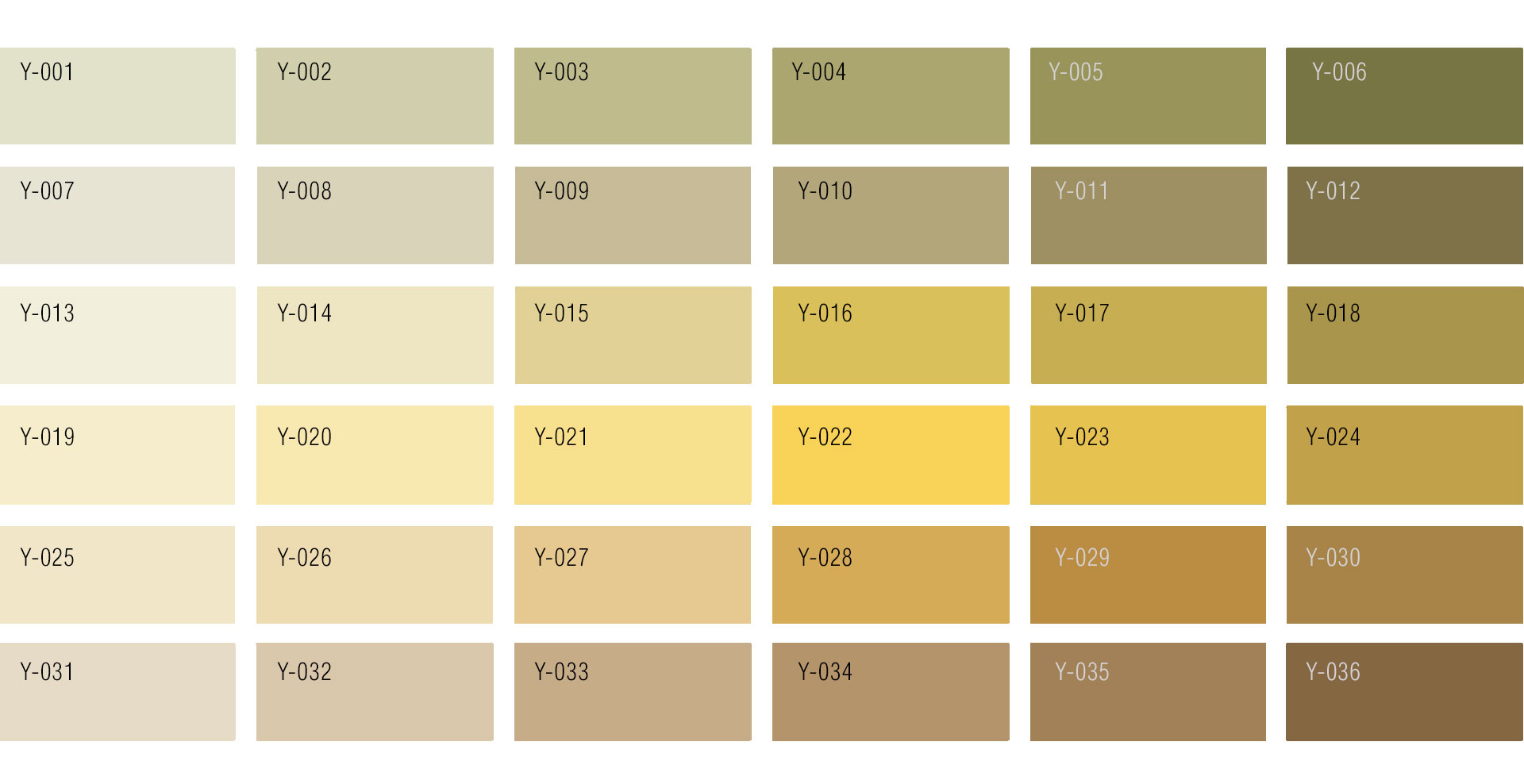 Shades of Yellow Colour Chart | Custom Rug service by Urba Rugs