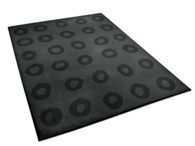 Modern Black Rug With Repeated Circle Pattern | Calvin | Urba Rugs