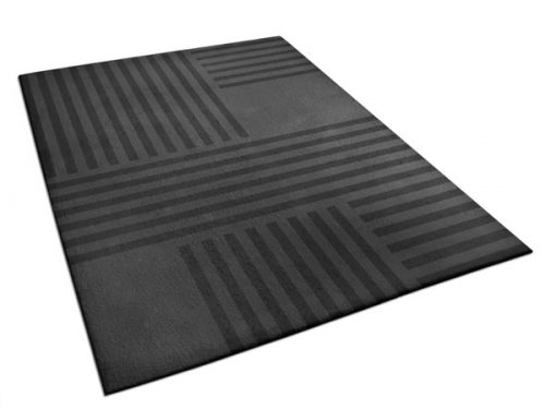 Black Area Rug with Modern Line Pattern | Clement | Urba Rugs