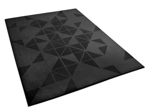 Black Hand-Tufted Rug with Geometric Pattern | Justin | Urba Rugs