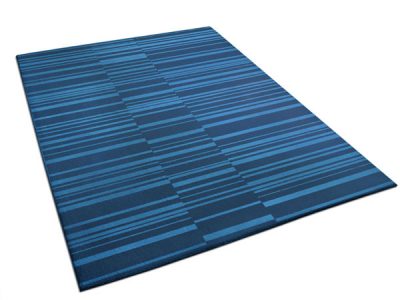 Two-Tone Blue Rug with Mixed Stripe Pattern | Marius | Urba Rugs