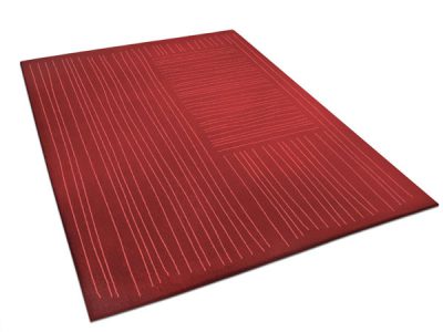 Red Area Rug with Perpendicular Freehand Stripes | Sonia | Urba Rugs