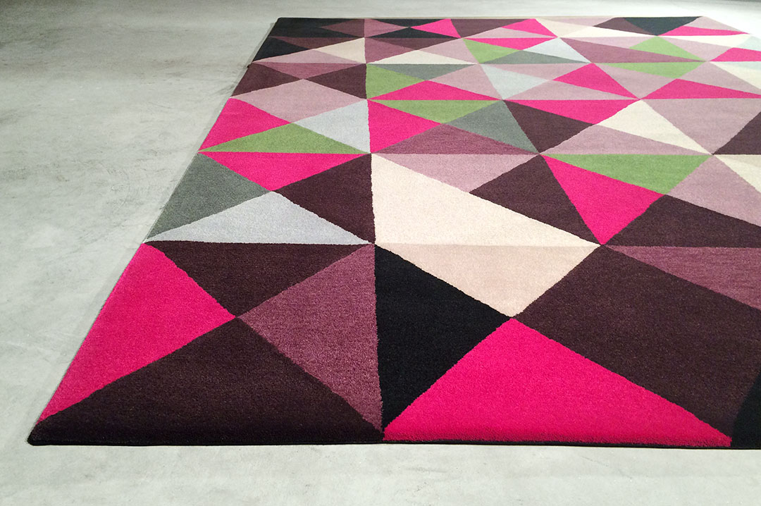 Geometric Rug with Multicoloured Triangles | Custom Office Rug | Urba Rugs Canada