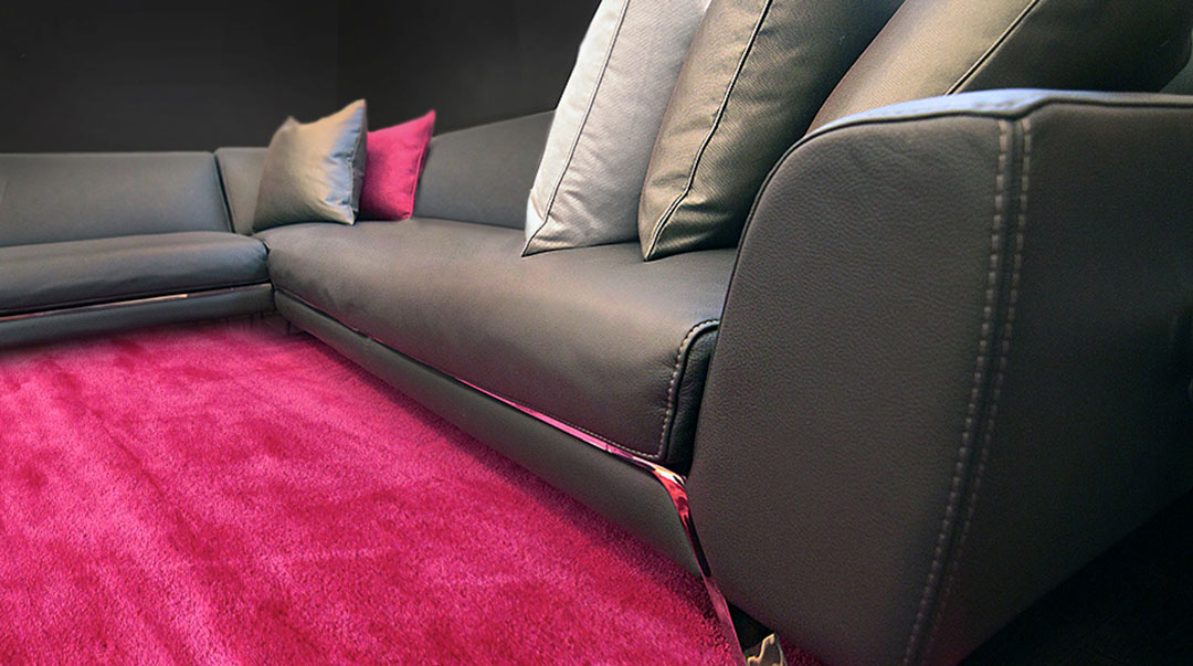 Metallic Rug in Pink for a Modern Home Theatre Room | Custom Rug | Urba Rugs Canada