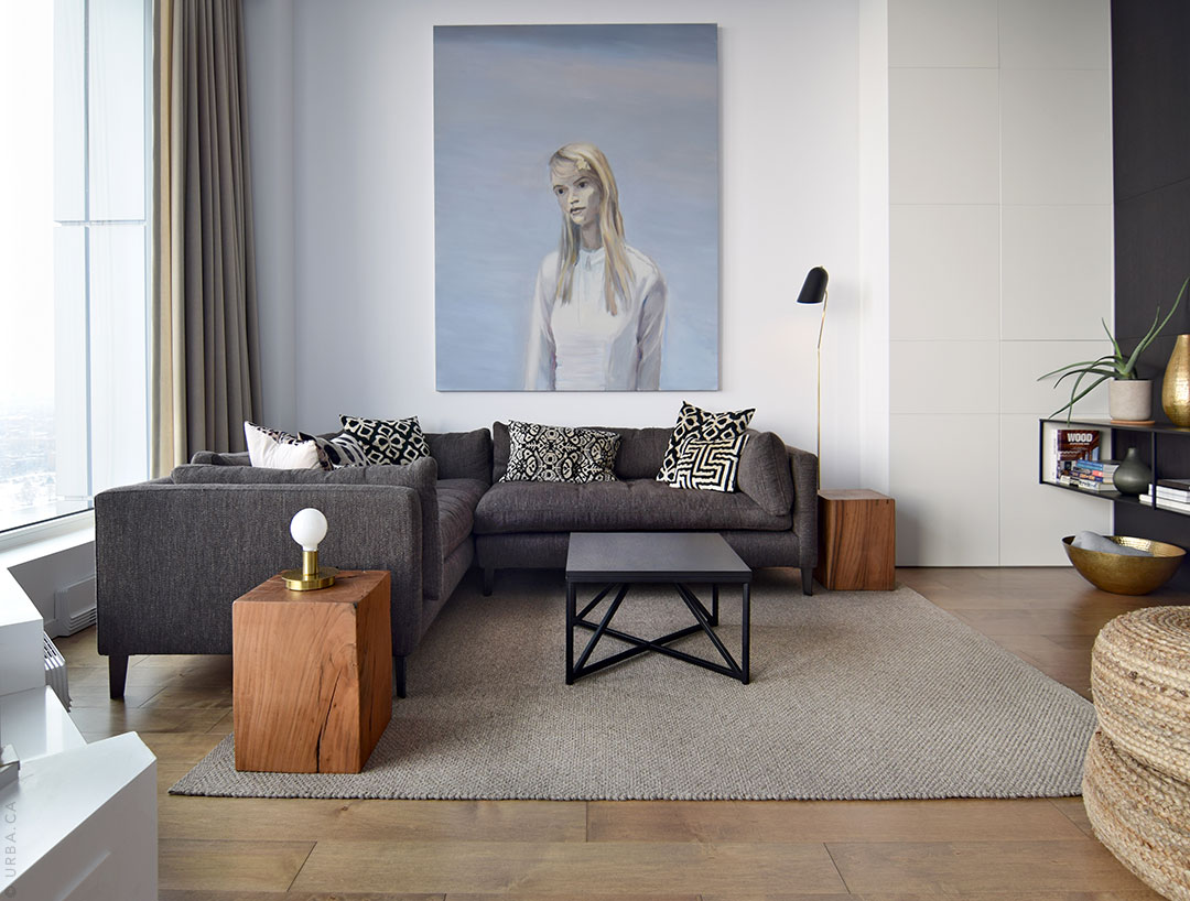 Hand Woven Area Rug in a Modern Living Room | Custom Rug Montreal | Urba Rugs Canada
