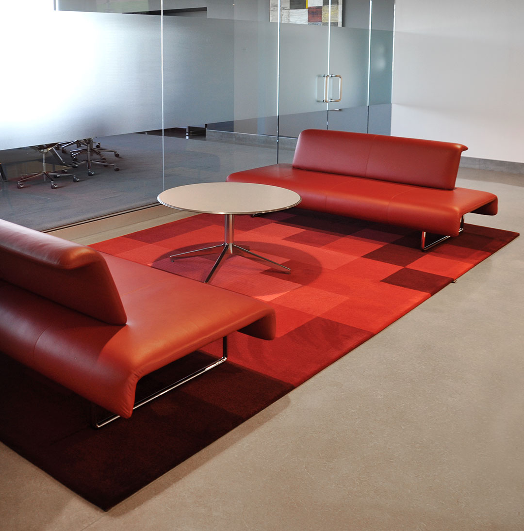 Pixel Rug made of Multiple Shades of Red | Commercial Custom Project | Urba Rugs