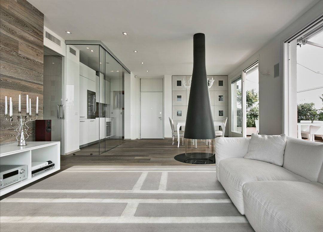 Exquisite Rug in Silver Gray in a Modern Living Room | Custom Rug USA | Urba Rugs