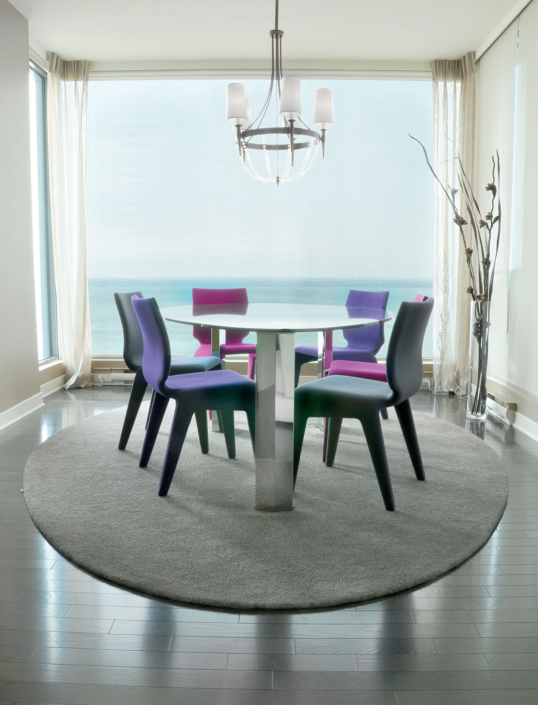 Leaf Shaped Rug in a Modern and Luxury Dinning Room | Custom Rugs | Urba Rugs Canada