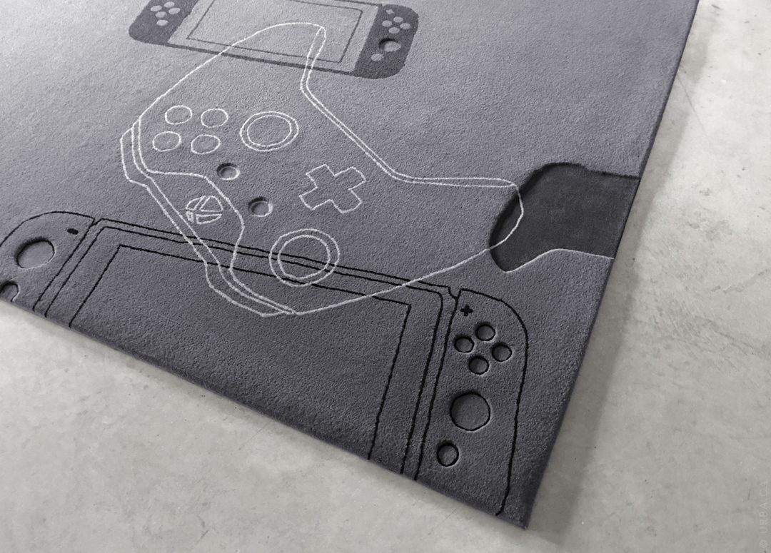 Game Controller Rug with Hand Carved Details | Custom Rug Toronto | Urba Rugs